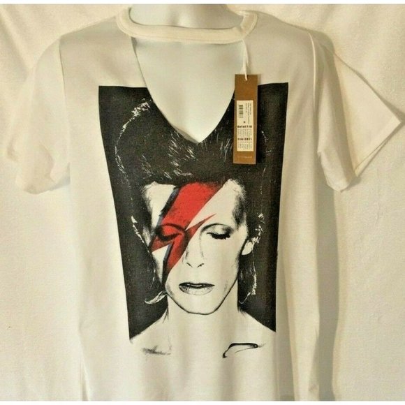 Bowie Tops - NWT David Bowie White Choker T Shirt Aladdin Sane